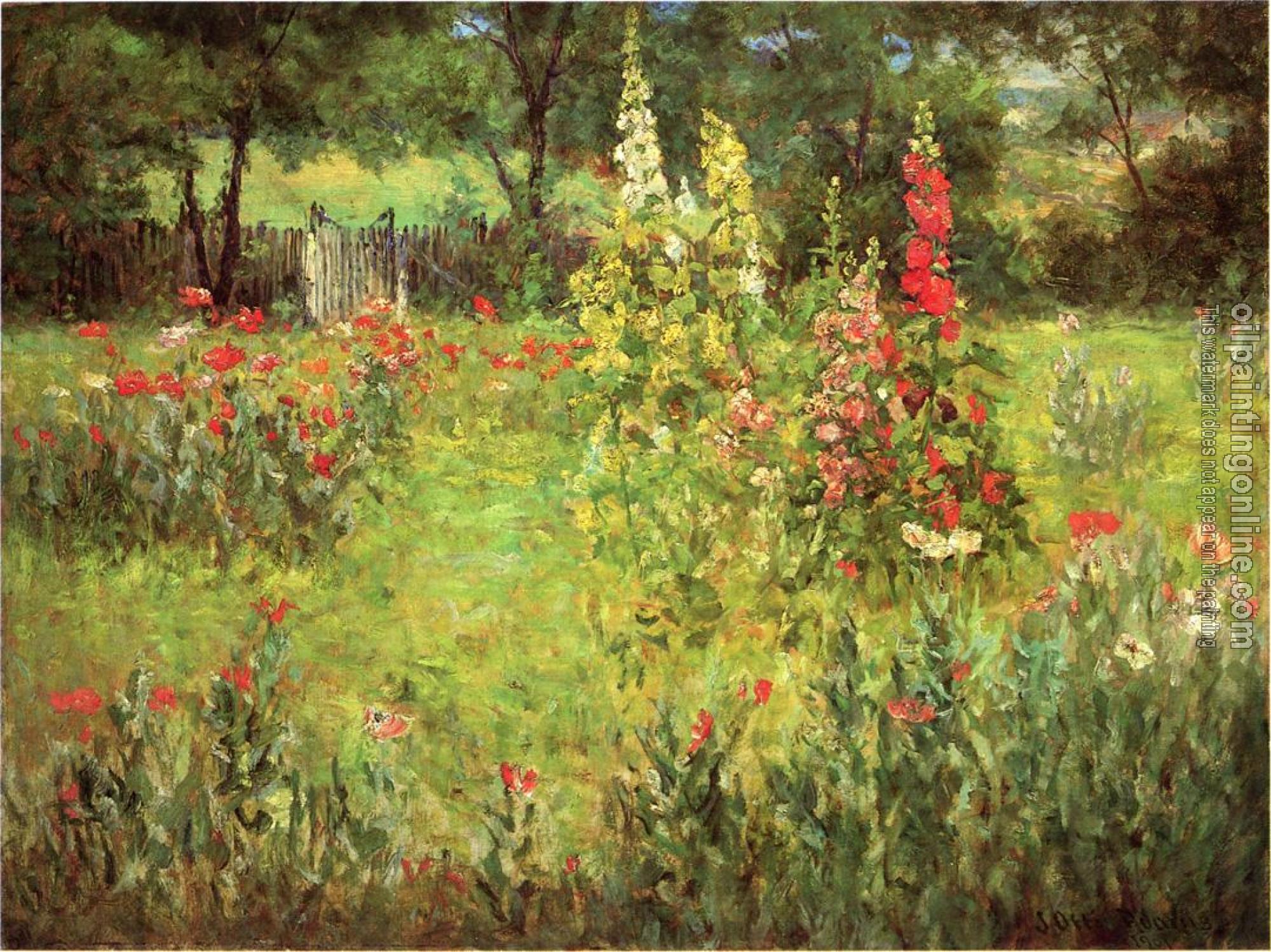 Adams, John Ottis - Hollyhocks and Poppies - The Hermitage